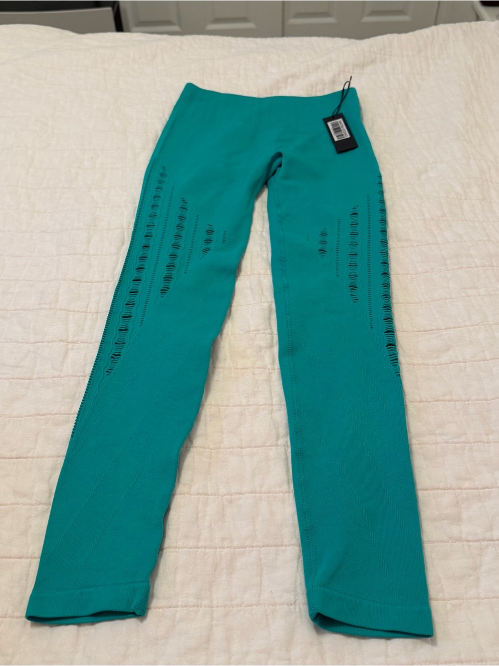 NWT Savvi Fit Mantral Distressed Teal Leggings